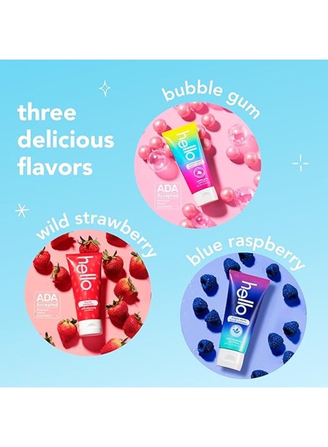 هالو معجون أسنان هيلو للأطفال بالفلورايد بنكهات يونيكورن والفراولة والدراجون 4.2 أونصة عبوة من 3 - Image 4